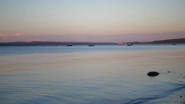 Beautiful Lake Bracciano Landscape at Twilight