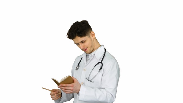 Expressive young male doctor with creative idea starts