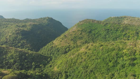 Aerial View of the Hills of the Island of Nusa Penida