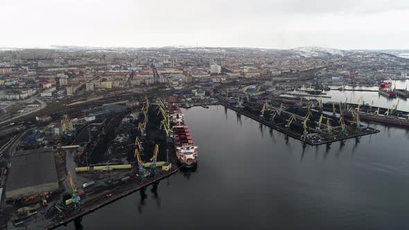 View of Murmansk and Part of Seaport Intended for Loading Coal