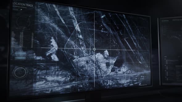 Surveillance Interface Panel System Detects Flower Drawing On Landscape In Peru alt