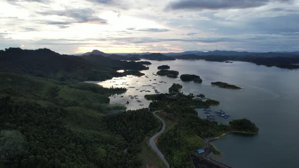 Aerial View of Fish Farms in Norway