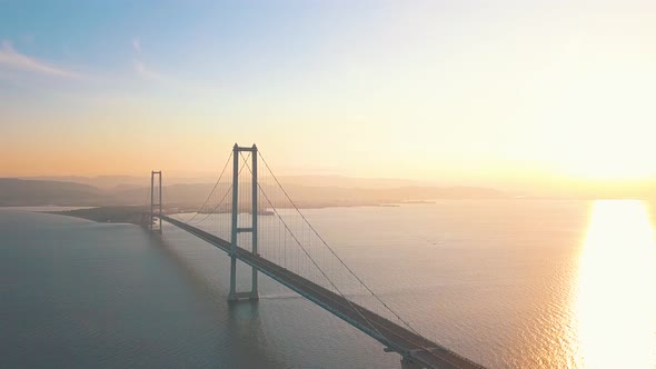 Orhangazi Bridge Aerial drone shot, Istanbul, turkey