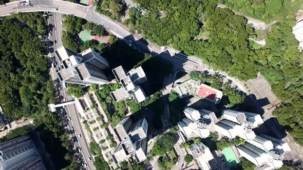 Lion rock mountain and building block in Hong Kong