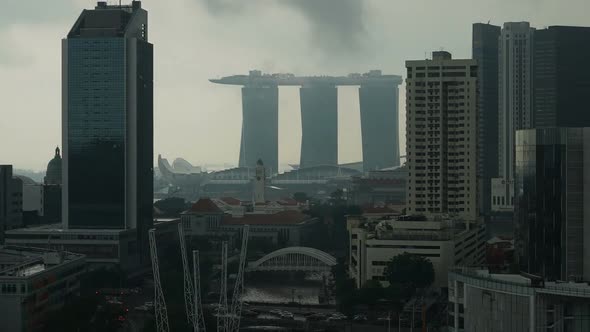 Time lapse of Building in Singapore city