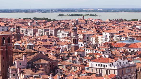 Video of Aerial Panoramic View of Red Roofs of Venice