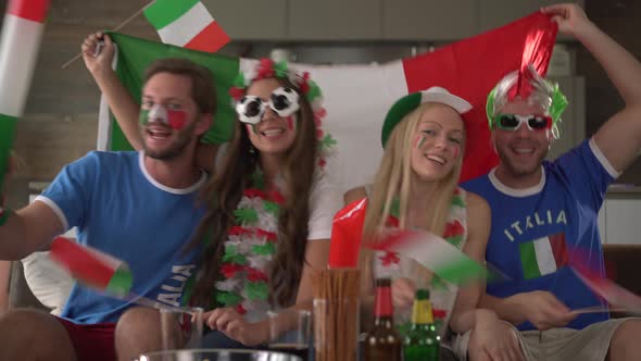 Italian Couples Cheering for Italy