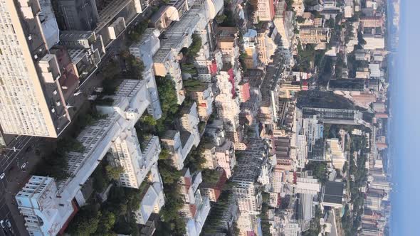 Vertical Video  Kyiv Ukraine Aerial View of the City