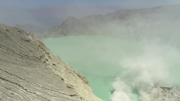 Mountain Landscape with Crater Lake