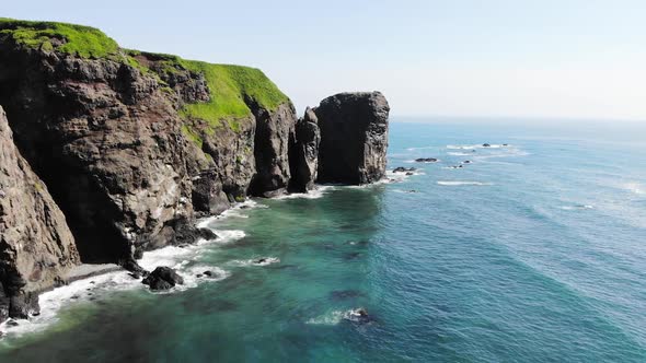 Rocky Coast of the Pacific Ocean on the Kamchatka Peninsula