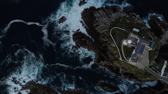 Fanad Head in Donegal Ireland fly over the lighthouse