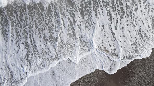 Aerial View Sea Near Coast  Closeup Coastal Seascape