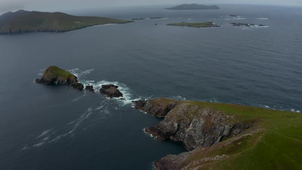 Aerial Panoramic Footage of Islands in Sea Near Coast