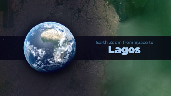 Lagos (Nigeria) Earth Zoom to the City from Space