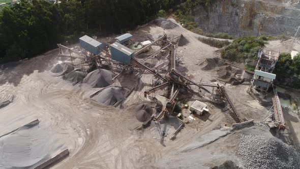 Drone Aerial View of Limestone Quarry