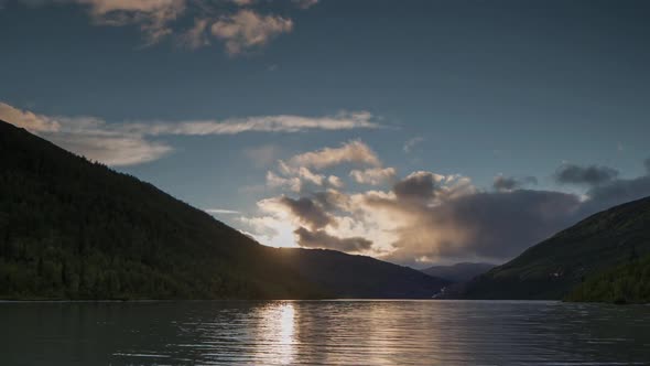 sunset lake water norway nature timelapse