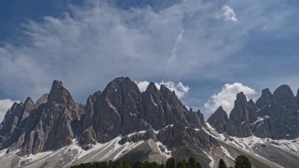 Odle Mountains a fairy tale mountain landscape in the Dolomites