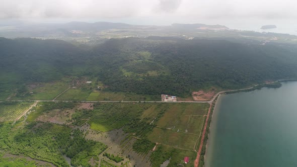 City of Sihanoukville in Cambodia seen from the sky