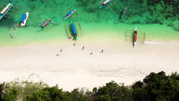 Tropical Island with a White Sandy Beach