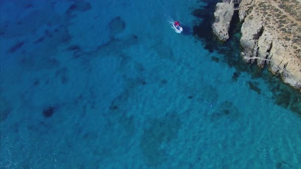 Blue lagoon from air in malta