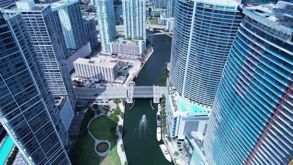 Cityscape Miami Florida United States. Touristic landmark of city.