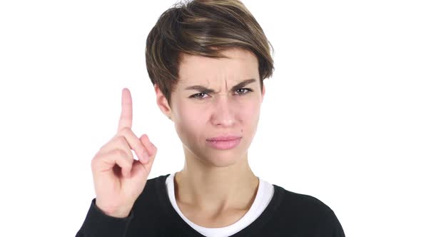 Beautiful Young Woman Waving Finger to Refuse