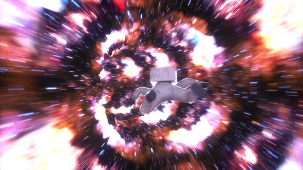 Astronaut Falling In Endless Wormhole 4k