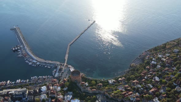 Alanya, Turkey - a Resort Town on the Seashore. Aerial View