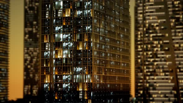 Skyscrapper in the Business Quarter in the Night