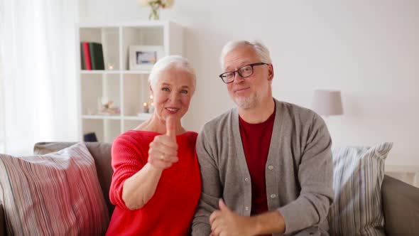 Senior Couple Recording Video Greeting 69
