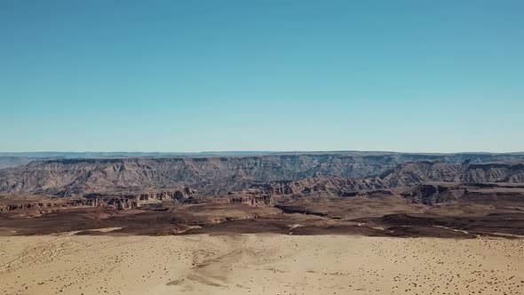 Fish River Canyon in Namibia, Africa Aerial Drone Shot.  Lanscape of the the Largest Canyon in Afric