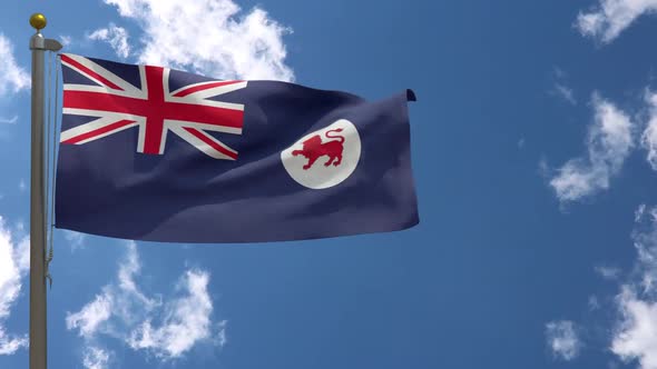 Tasmania Flag (Australia) On Flagpole