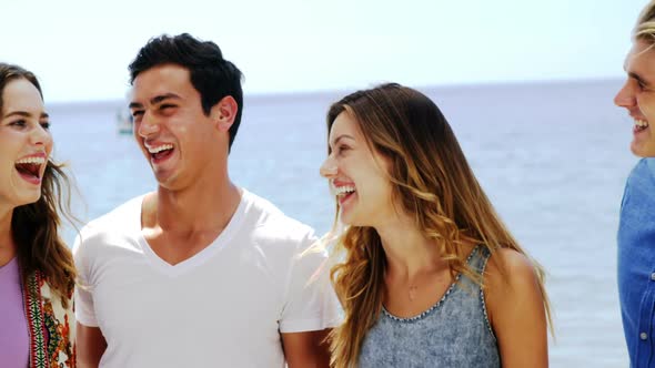 Friends having fun at beach