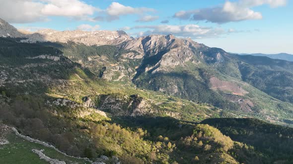 Mountain landscape high in the mountains aerial view 4 K