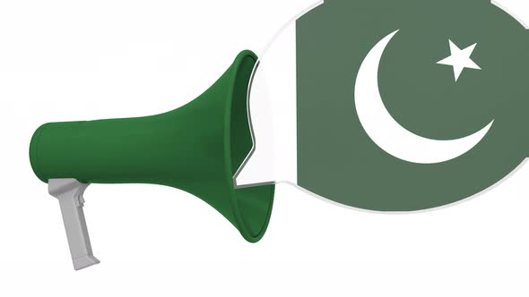 Megaphone and Flag of Pakistan on the Speech Balloon