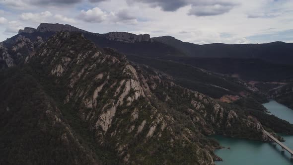 Aerial View of the Water Reservoir Llosa Del Cavall LLeida Catalonia Spain