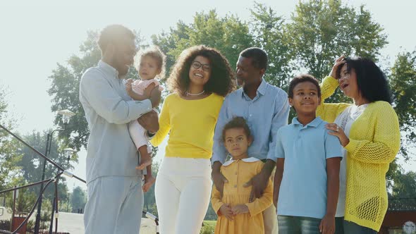 Family having fun at the park