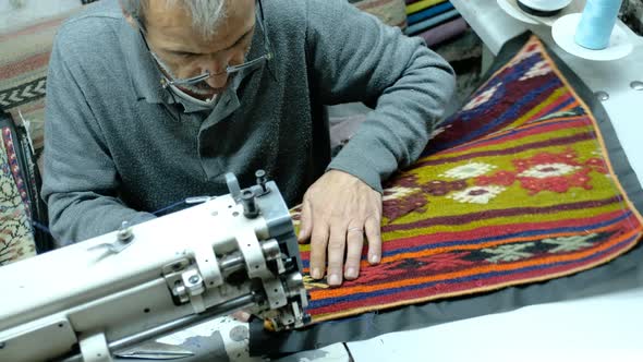 Antique Rug Sewing