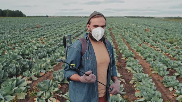 Modern Farm Worker In Mask