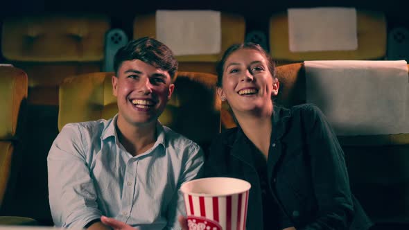 People Audience Watching Movie in Cinema Theater