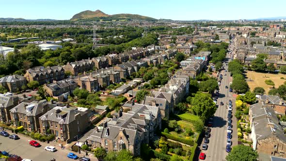Aerial Video Residential Homes In Portobello Edinburgh Scotland Uk