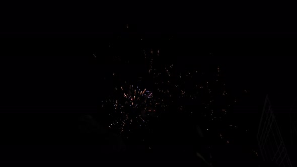 Slow Motion Footage Fireworks Display Celebration on Night