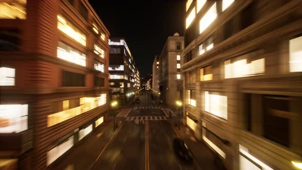 Beautiful Aerial Drone Hyperlapse View of Urban Modern City