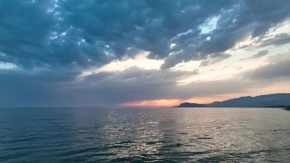 Colorful sunset over the Mediterranean Sea