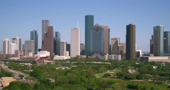 Aerial of the downtown Houston