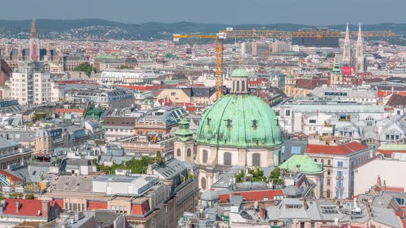 Panoramic Aerial View of Vienna Austria From South Tower of St