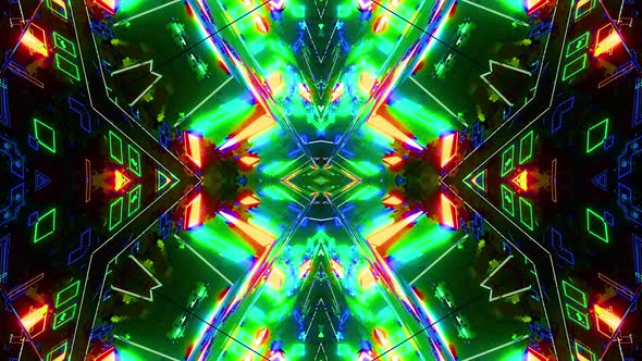 Futuristic kaleidoscope patterns VJ Loop Psychedelic motion Abstract Background