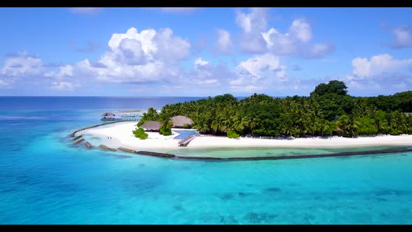 Aerial view seascape of idyllic sea view beach time by blue ocean with clean sand background of a da