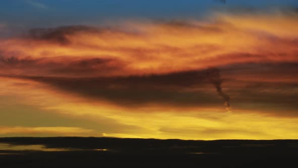 Brilliant Golden Sunrise and Golden Clouds Timelapse