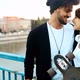 Picture of Young Attractive Couple Carrying Skateboards - VideoHive Item for Sale